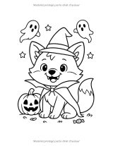 Pooky le petit renard – Cahier de coloriage Halloween pour enfants 3–8 ans, 40 dessins mignons (grand format)