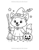 Pooky le petit renard – Cahier de coloriage Halloween pour enfants 3–8 ans, 40 dessins mignons (grand format)