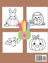 Cahier de coloriage d’automne dès 3 ans – 38 dessins de feuilles, citrouilles et animaux mignons – Grand format 8,5 x 11