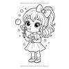 Coloriage Kawaii Filles 4-8 ans – 40 dessins faciles sur pages noires anti-transfert | Cahier de coloriage relaxant et créatif