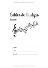 Cahier de musique basse – Tablatures | Format A4 | 105 pages, sommaire personnalisable, 11 tablatures/page