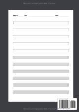 Cahier de musique basse – Tablatures | Format A4 | 105 pages, sommaire personnalisable, 11 tablatures/page