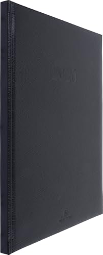 Agenda Semainier de Bureau OBERTHUR LONDON 2026 - Janvier à Décembre - 22 x 28 cm - Visuel Noir - 2 Langues