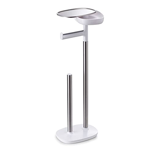 Joseph Joseph EasyStore - Porte-rouleau WC sur Pied avec Étagère Smartphone et Rangement Discret