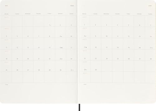 Moleskine Agenda Hebdomadaire 18 Mois XL - Couverture Souple Noire, Planification Étendue