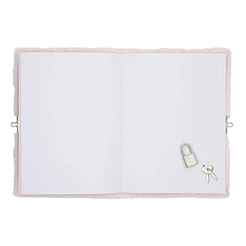 DRAEGER Paris - Journal Intime Peluche Rose 'I Love You' avec Cadenas - Carnet Secret Cadeau pour Fille, Amie, Copine