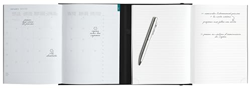Agenda semainier de bureau Exacompta All in 2 EasySlim 21 Kaa 15x21 cm Noir - Janvier à Décembre 2026