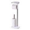 Joseph Joseph EasyStore - Porte-rouleau WC sur Pied avec Étagère Smartphone et Rangement Discret