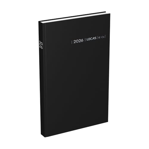 Agenda LECAS Couronne 2026 Journalier 12x17cm Noir Couverture Rigide - Organisation Professionnelle
