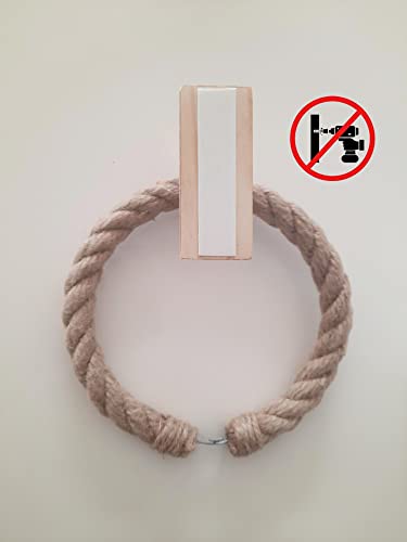 Dérouleur Porte Papier Toilette Corde et Bois - Design Artisanal Français
