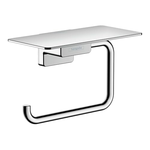 hansgrohe AddStoris - Porte-papier toilette avec tablette chromé, montage mural, 41772000