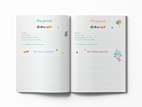 Mon Carnet Secret Kawaii : Journal Intime avec Cadenas pour Enfants - Plus de 140 Pages à Compléter et Stickers Inclus