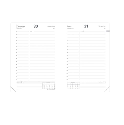 Agenda Quo Vadis ABP 1 Journalier 2026 Français Impala Noir 13x21 cm