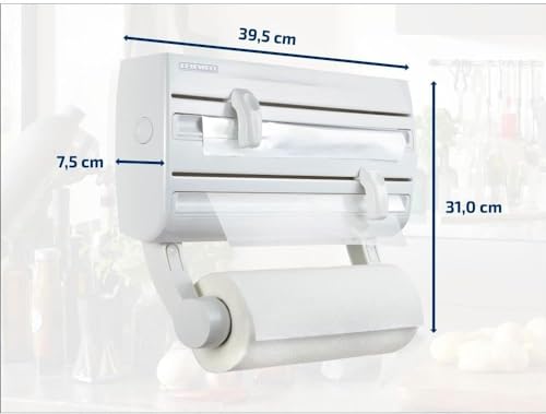 Leifheit Parat F2 ComfortLine : Organisateur Mural Polyvalent pour Rouleaux de Cuisine et Épices