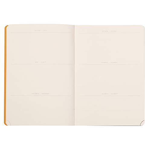 Carnet Souple Agenda Perpétuel Rhodia A5 Noir - 128 Pages Ivoire 90g/m² - Simili Cuir Rhodiarama