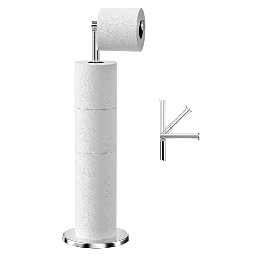 Porte Papier Toilette sur Pied en Acier Inoxydable - Design Élégant et Pratique pour Salle de Bain et Cuisine