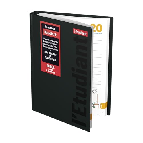 Agenda Scolaire L'Etudiant 2026-2027 - Reliure Intégrale, Journalier 15x21cm, Noir