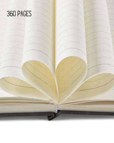 Carnet Intime A5 Ligné - 360 Pages Premium Cuir PU, Agenda, Cahier d'écriture - Cadeau Polyvalent Homme Femme