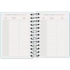 Agenda Scolaire 2025-2026 A6 "Serenity Bleu" - Un Jour par Page, Bilingue Espagnol/Anglais, Spirale, Élastique, Couverture Rigide, Autocollants Inclus