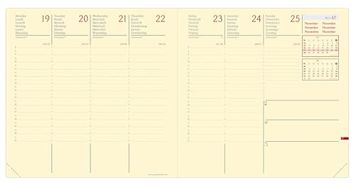Agenda Quo Vadis 2026 Exécutif Prestige Marlow Beige - Semainier Planning Multilingue 16x16 cm