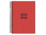 Agenda Scolaire Liderpapel 25-26 Rouge A5 Bilingue - Organisation Quotidienne Optimale