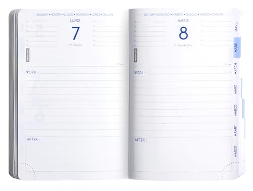 Agenda Journalier Exacompta Forum Work & After Vérone 10x15cm Bleu Marine (Août 2025 - Juillet 2026)