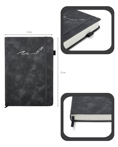 Carnet Intime A5 Ligné - 360 Pages Premium Cuir PU, Agenda, Cahier d'écriture - Cadeau Polyvalent Homme Femme
