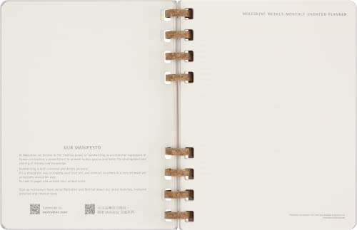 Moleskine Agenda Non Daté Spirale XL Crush Grape - 12 Mois, Couverture Rigide