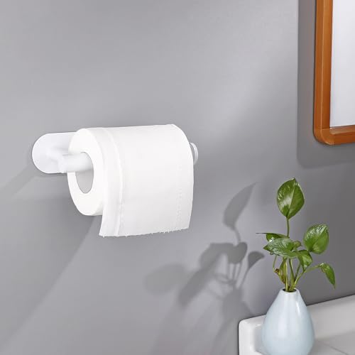 Porte-Papier Toilette Mural en Acier Inoxydable - Installation Facile sans Perçage pour Cuisine et Salle de Bain - Blanc