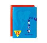Lot de 10 Cahiers Agrafés Clairefontaine 17x22 48 Pages Grands Carreaux