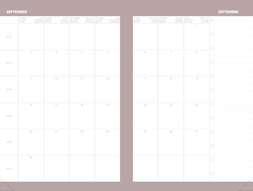 Agenda Ministre 2026 Ella Rose : Semainier Planning Multilingue 16x24cm - Fabrication Française