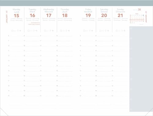 Agenda Ministre 2026 - Semainier Rose Pastel - 13 Mois - 16x24 cm - Papier Clairefontaine - Fabrication Française