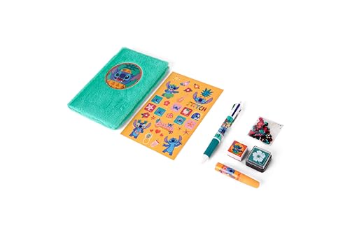 Stitch Journal de Bricolage Fluffy pour Enfants - Kit Créatif DIY avec Autocollants, Paillettes et Stylos