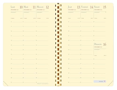 Agenda Quo Vadis 2026 Prestige 16 S Impala Noir - Semainier 12 mois Mi-décembre à Décembre - 9x16cm