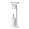 Joseph Joseph EasyStore - Porte-rouleau WC sur Pied avec Étagère Smartphone et Rangement Discret