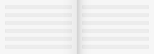 Brunnen 1046331 - Cahier de Musique A5 Paysage, 16 Pages, Linéature 14