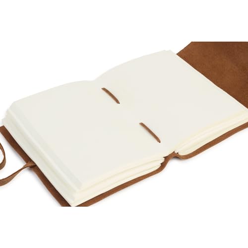 Carnet en Cuir Arbre de Vie – Journal Blanc Artisanal 18x13 cm, Idéal Voyage et Notes Personnelles