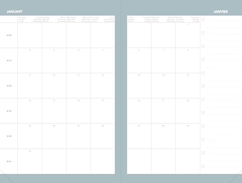 Agenda Ministre 2026 Ella Rose : Semainier Planning Multilingue 16x24cm - Fabrication Française