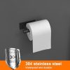 Ibergrif MK34052B : Porte-Papier Toilette Mural Autocollant en Acier Inoxydable 304 - Finition Noir Élégante