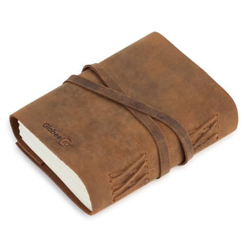 Carnet en Cuir Arbre de Vie – Journal Blanc Artisanal 18x13 cm, Idéal Voyage et Notes Personnelles