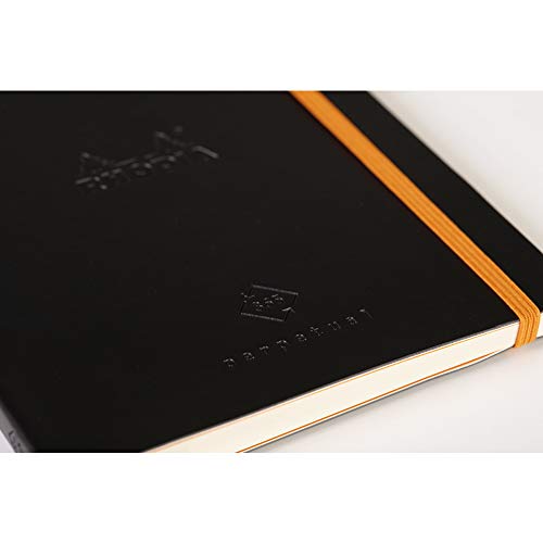 Carnet Souple Agenda Perpétuel Rhodia A5 Noir - 128 Pages Ivoire 90g/m² - Simili Cuir Rhodiarama