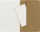 Cahier Moleskine Journal - Lot de 3 carnets lignés marron, couverture carton, couture visible, 80 pages, format Large 13 x 21 cm