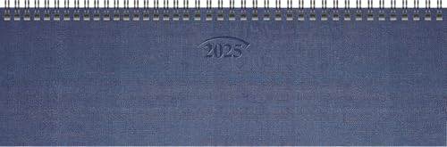 BRUNNEN Agenda Horizontal 2025 - Planification Hebdomadaire sur 2 Pages, 326x102mm, Couverture Carton Bleue