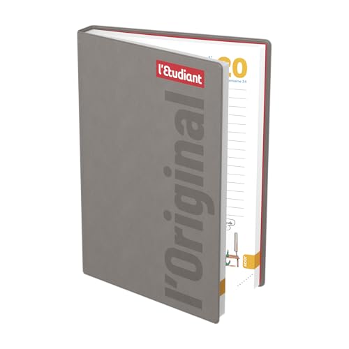 Agenda Scolaire 2025-2026 L'Etudiant Original - Journalier, Couverture Ouatinée Taupe 15x21cm