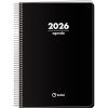 Q Kalon Agenda 2026 A5 : 1 Jour par Page, Multilingue (FR, ANG, ESP, ALL), Reliure Anneaux, Design Protecteur