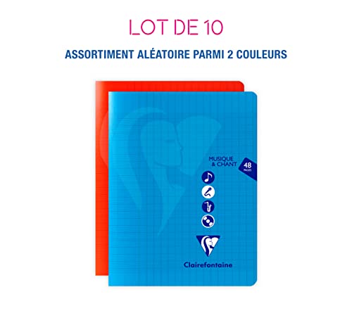 Lot de 10 Cahiers Agrafés Clairefontaine 17x22 48 Pages Grands Carreaux