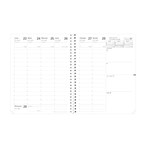 Agenda Scolaire Quo Vadis 2024-2025 - Spiralé - Ben - Noir - Semainier 13 mois