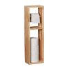 Relaxdays Porte-Papier Toilette en Bois de Noyer - Montage Mural ou sur Pieds - Rangement pour Rouleaux de Rechange - Style Naturel