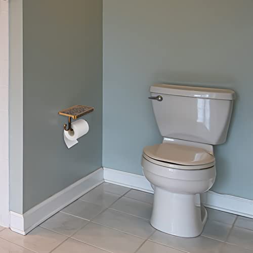 Porte-Papier Toilette Mural Rétro Vintage Doré avec Étagère et Support Rouleau en Aluminium