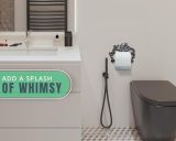 Porte-Rouleau Papier Toilette Fonte Pieuvre – Style Nautique Vintage – Argent et Noir